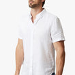 Load image into Gallery viewer, 34 HERITAGE | Linen Short Sleeve Shirt | Bright White - Brothers Clothing Co.