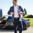 Load image into Gallery viewer, AU NOIR | Blazer | Century Plaid Navy Au Noir