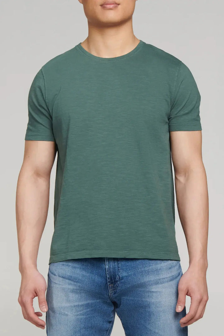 PURE & SIMPLE | Slub Jersey Crew Neck T-Shirt Moss Green Pure & Simple