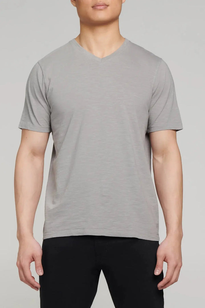 PURE & SIMPLE | Slub Jersey V Neck T-Shirt Monument Pure & Simple