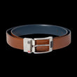Load image into Gallery viewer, CEINTURE RÉVERSIBLE | DESOTO BRUSHED NICKLE, tan - navy - AU NOIR