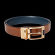 Load image into Gallery viewer, CEINTURE RÉVERSIBLE | DESOTO GOLD, tan - navy - AU NOIR