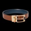 Load image into Gallery viewer, CEINTURE RÉVERSIBLE | DESOTO GOLD, tan - navy - AU NOIR