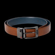 Load image into Gallery viewer, CEINTURE RÉVERSIBLE | DESOTO GUNMETAL, tan - navy - AU NOIR