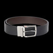 Load image into Gallery viewer, CEINTURE RÉVERSIBLE | STRAUSS BRUSHED NICKLE, noir - brun - AU NOIR