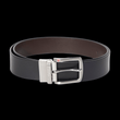 Load image into Gallery viewer, CEINTURE RÉVERSIBLE | STRAUSS BRUSHED NICKLE, noir - brun - AU NOIR