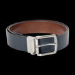 Load image into Gallery viewer, CEINTURE RÉVERSIBLE | STRAUSS BRUSHED NICKLE, tan - navy - AU NOIR
