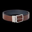 Load image into Gallery viewer, CEINTURE RÉVERSIBLE | STRAUSS BRUSHED NICKLE, tan - navy - AU NOIR
