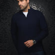 Load image into Gallery viewer, CHANDAIL EN LAINE MÉRINOS | VOGAR, navy - AU NOIR
