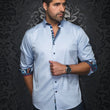 Load image into Gallery viewer, CHEMISE | WOLVERIN JACQUARD, Light Blue - AU NOIR