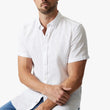 Load image into Gallery viewer, 34 HERITAGE | Linen Short Sleeve Shirt | Bright White - Brothers Clothing Co.