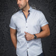 Load image into Gallery viewer, Manches Courtes | FARO, White Blue - AU NOIR