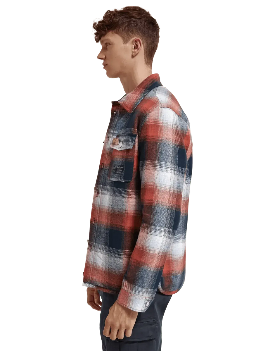 SCOTCH & SODA Teddy Lined Checked Overshirt