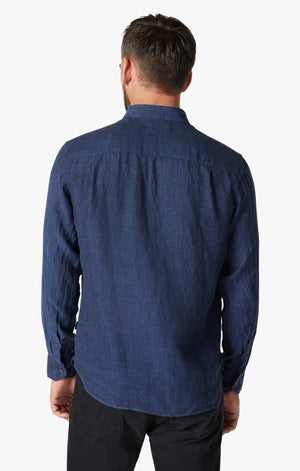 34 HERITAGE | Linen Chambray Shirt | Indigo