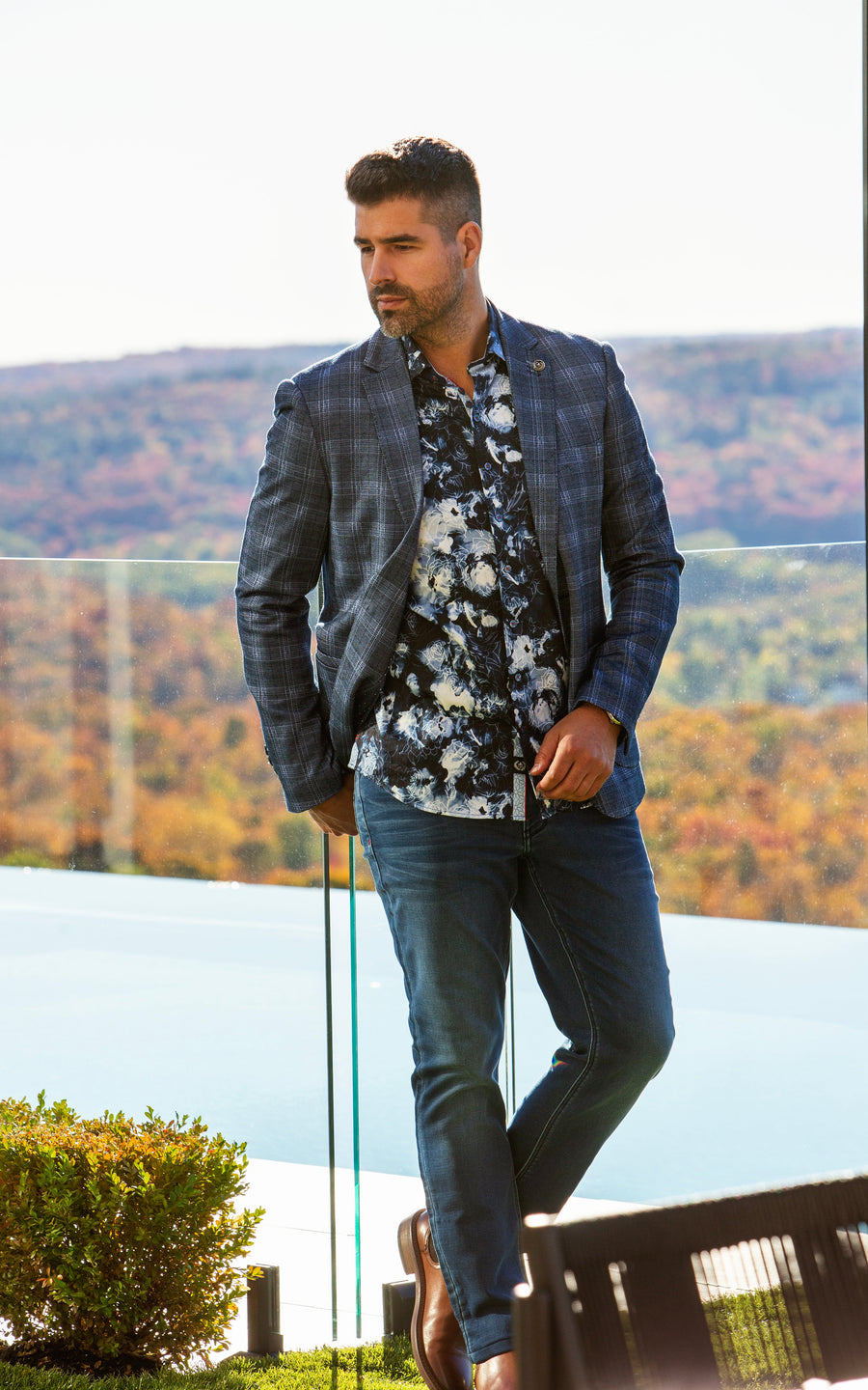 AU NOIR | Long Sleeve Shirt | Rosarugosa Navy