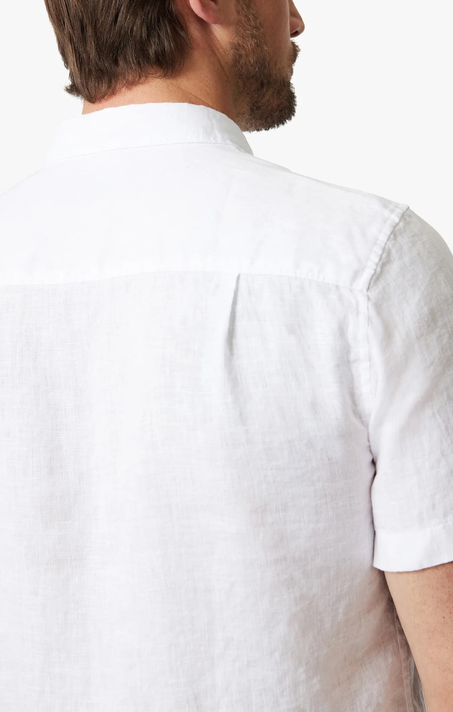 34 HERITAGE | Linen Short Sleeve Shirt | Bright White