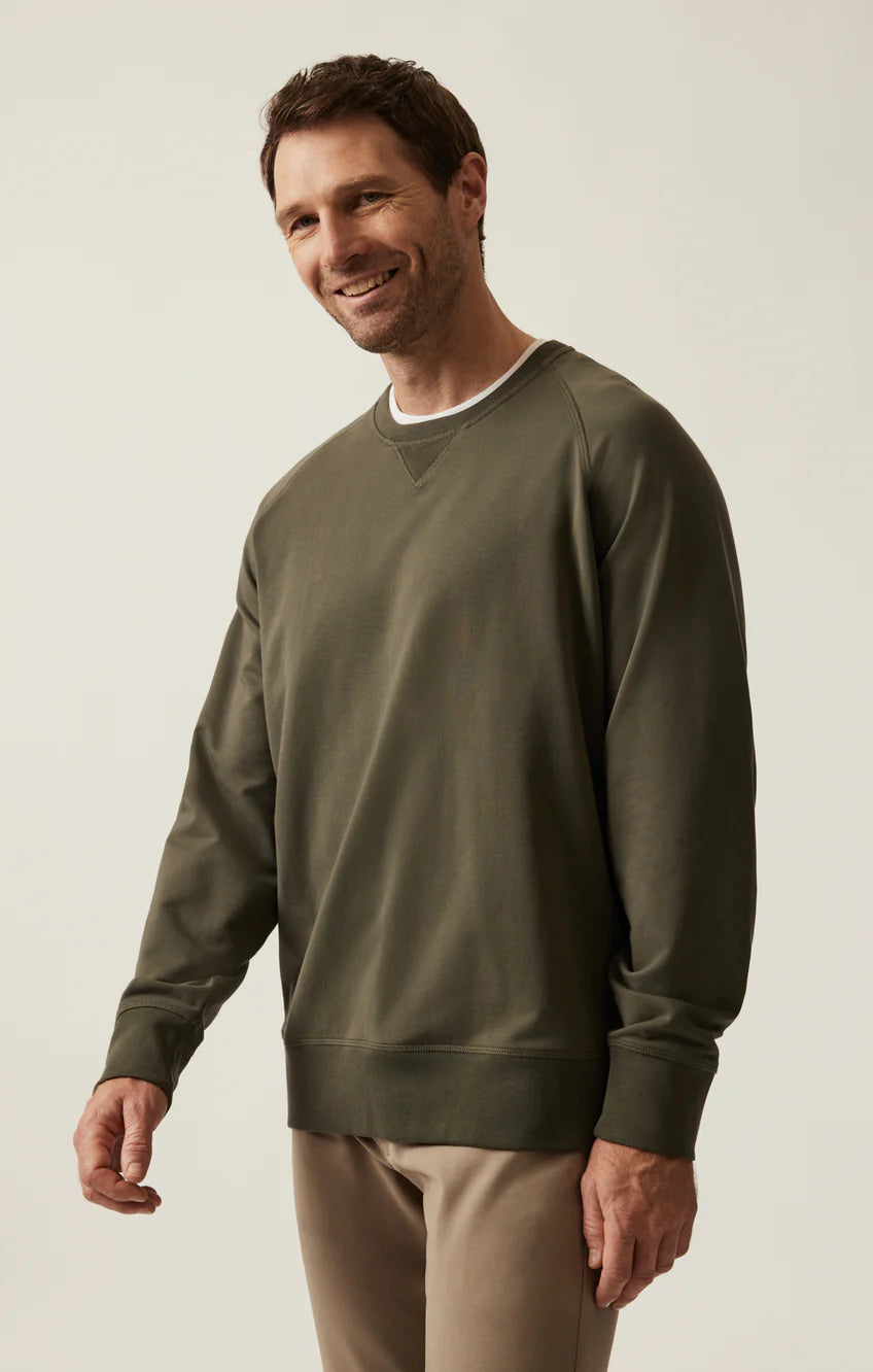 34 Heritage | French Terry Crew Sweater | Pimento Olive