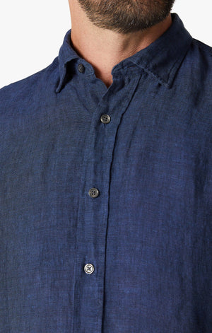 34 HERITAGE | Linen Chambray Shirt | Indigo