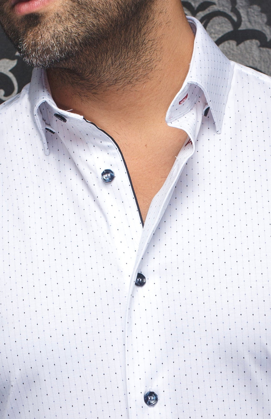 AU NOIR | Long Sleeve Shirt | Alexander NDL White Blue