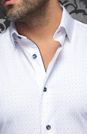 AU NOIR | Long Sleeve Shirt | Alexander NDL White Blue AU NOIR