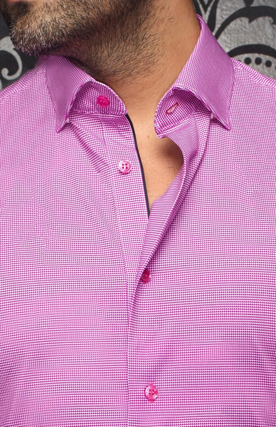 AU NOIR | Long Sleeve Shirt |  Alexander-PDP Fuchsia AU NOIR