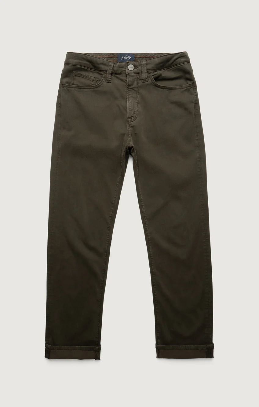 34 HERITAGE | Courage Straight Leg Pants | Cactus Green Twill