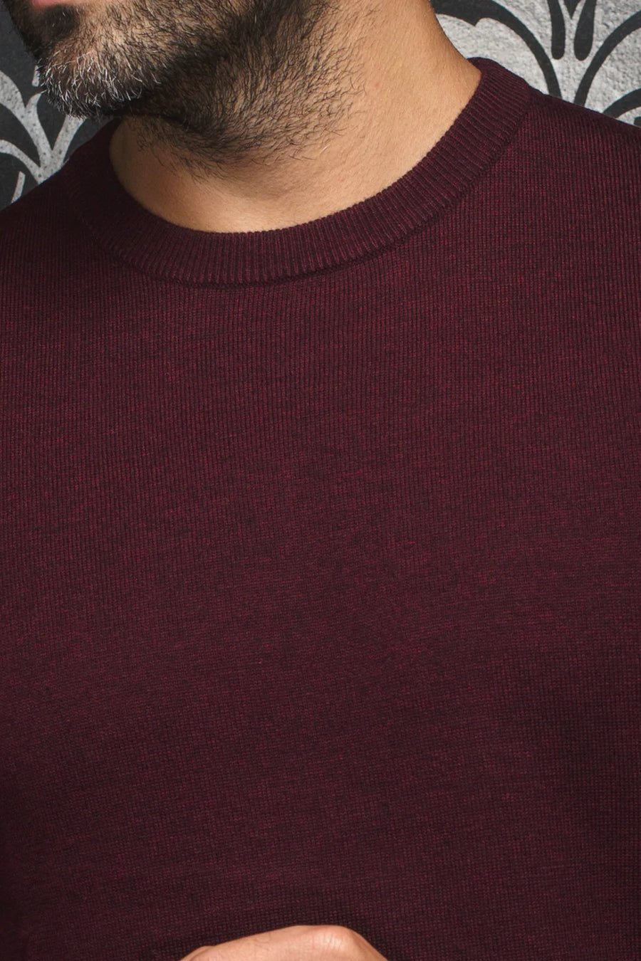 AU NOIR I Merino Wool Sweater I Marini Burgundy