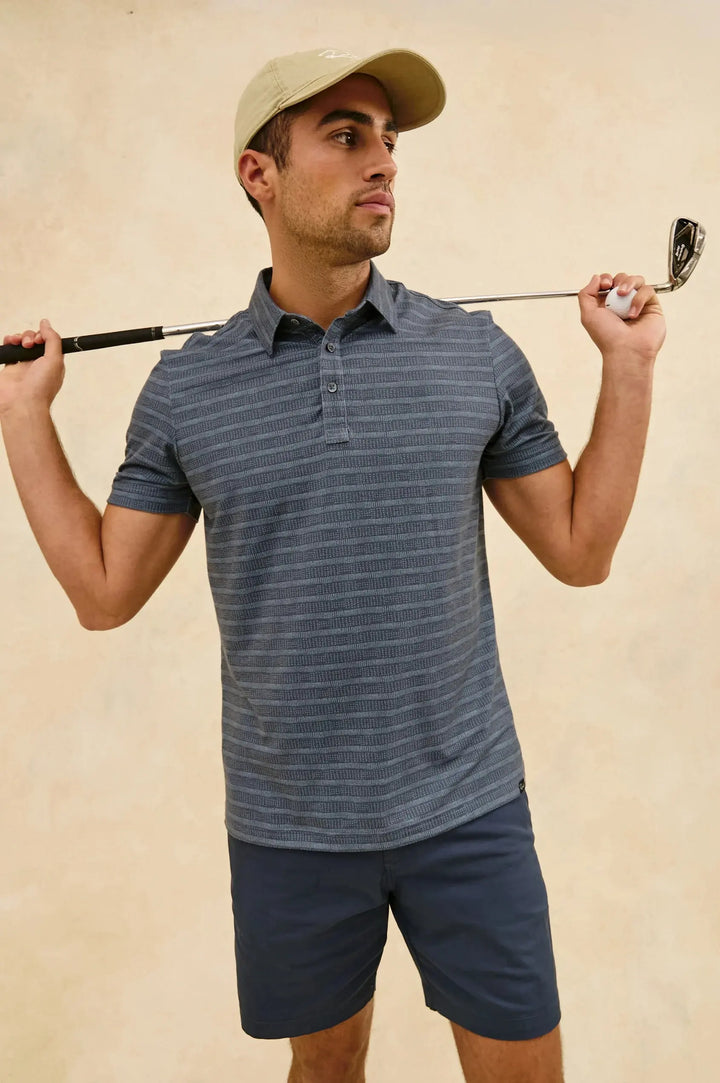 RAILS | Merced Golf Polo Shirt | Sashiko Border Black Rails