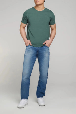 PURE & SIMPLE | Slub Jersey Crew Neck T-Shirt Moss Green Pure & Simple