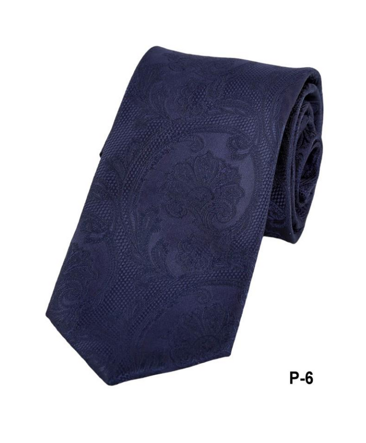 ELDORADO | Tie Slim | Navy Paisley P-6 - Brothers Clothing Co.