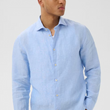 Load image into Gallery viewer, MATINIQUE | MAmarc Linen Shirt | Chambray Blue

