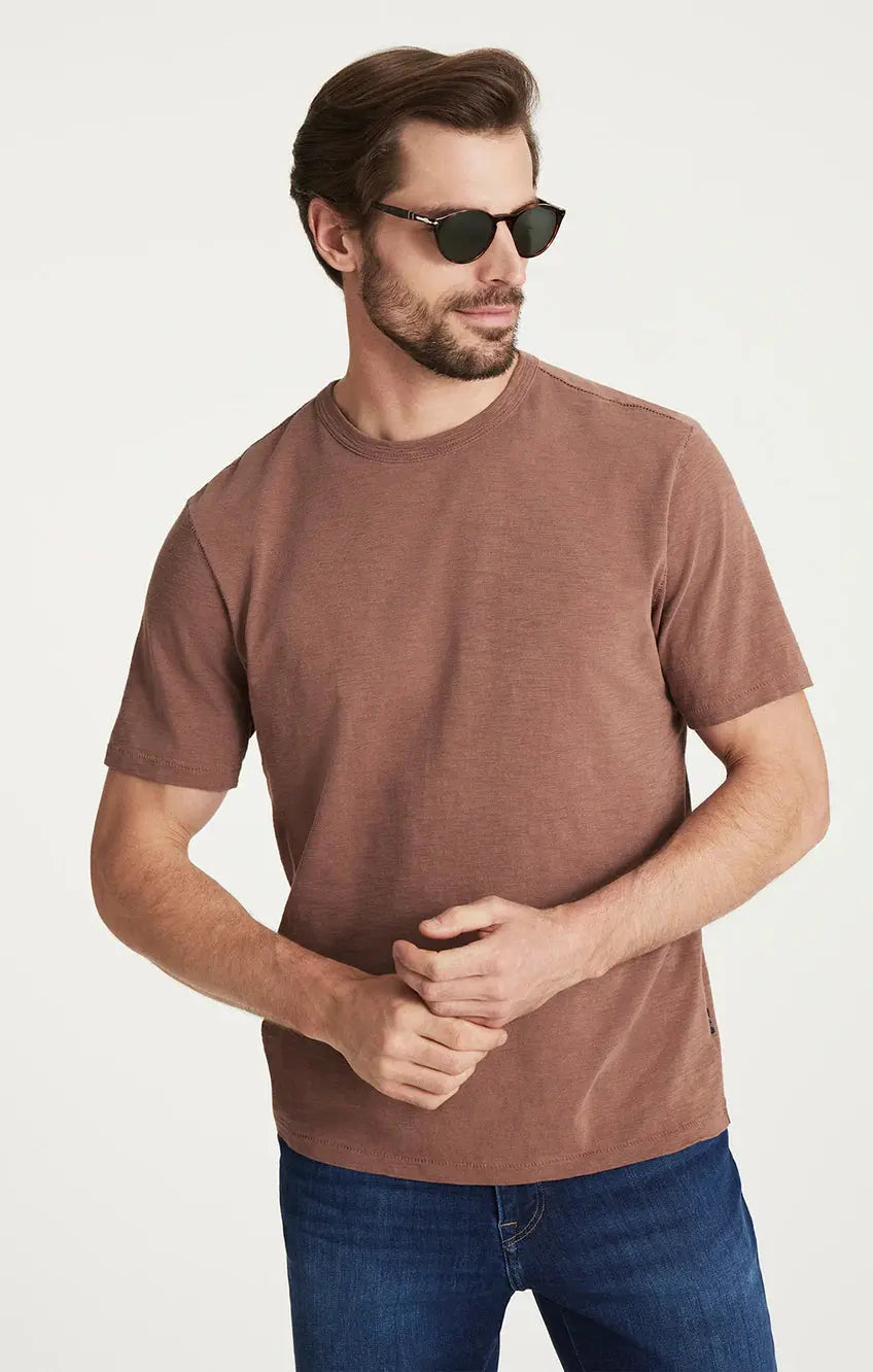 34 HERITAGE | Slub Crew Neck Tee | Cappuccino 34 Heritage