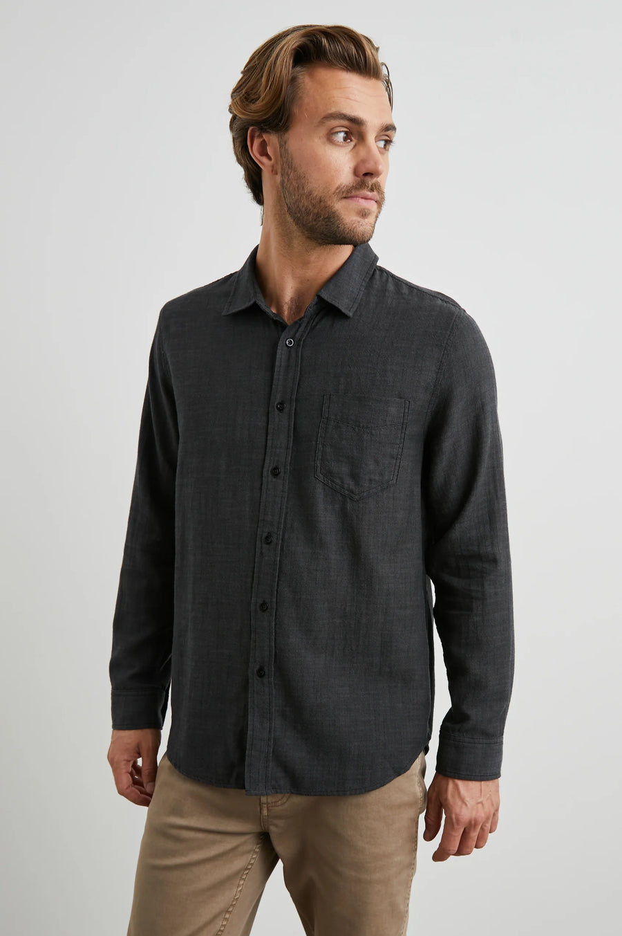 RAILS | Wyatt | Black Chambray - Brothers Clothing Co.