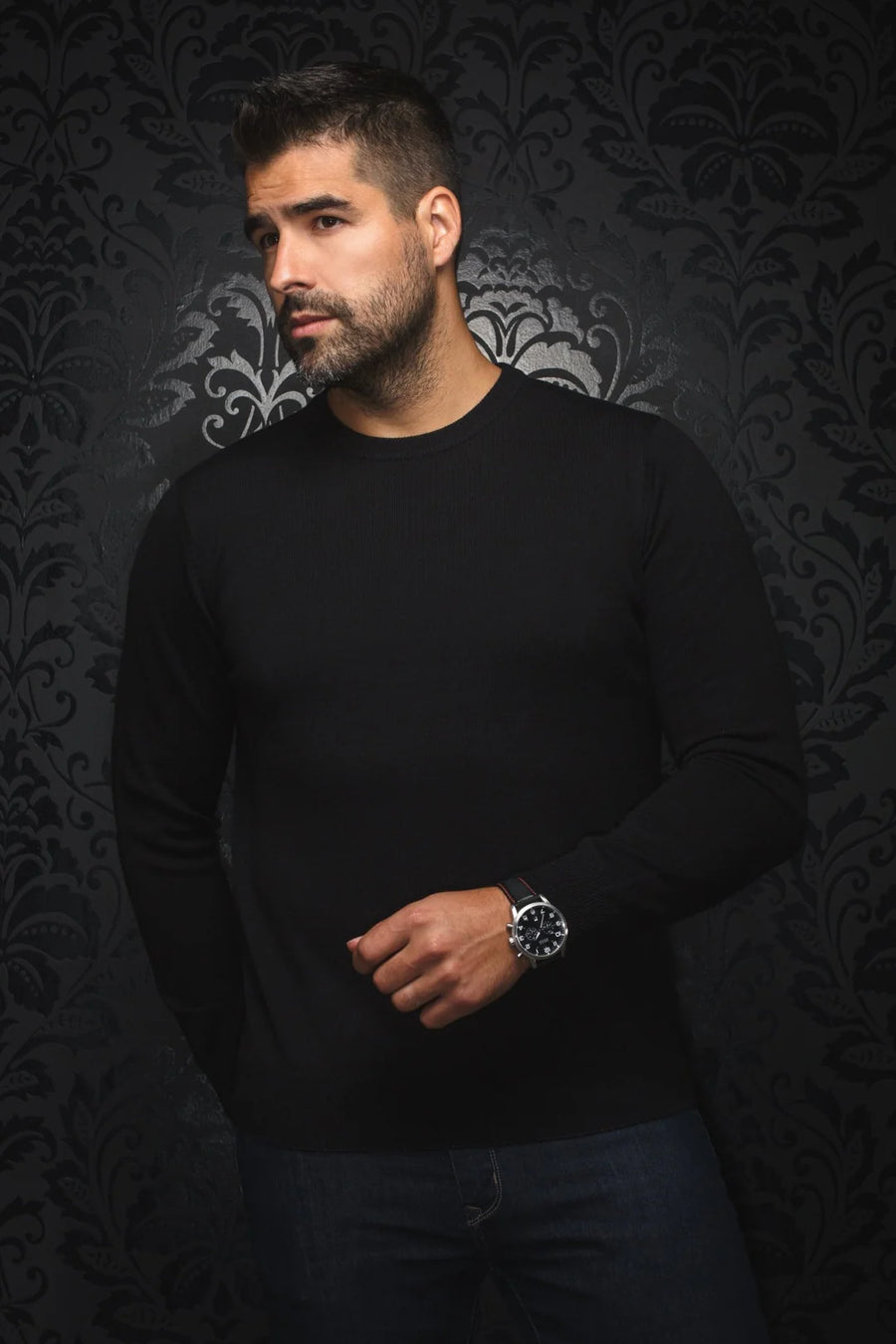 AU NOIR I Merino Wool Sweater I Marini Black