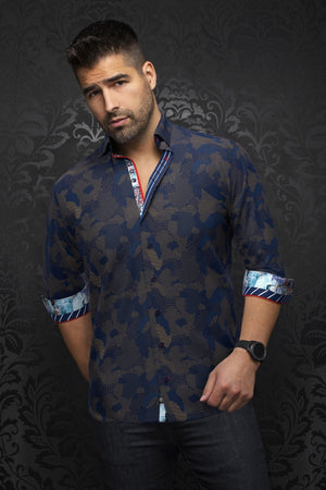 CHEMISE | ABRAHAM, Navy Tobacco - AU NOIR