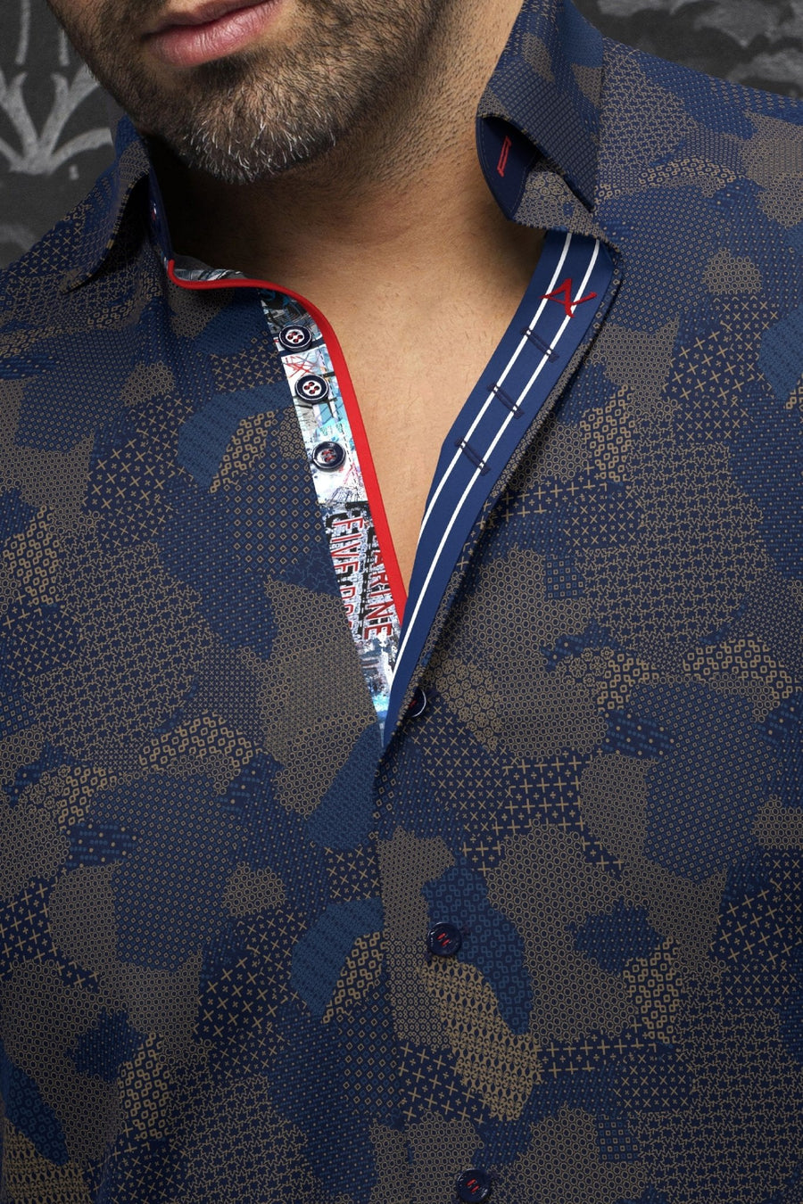 CHEMISE | ABRAHAM, Navy Tobacco - AU NOIR