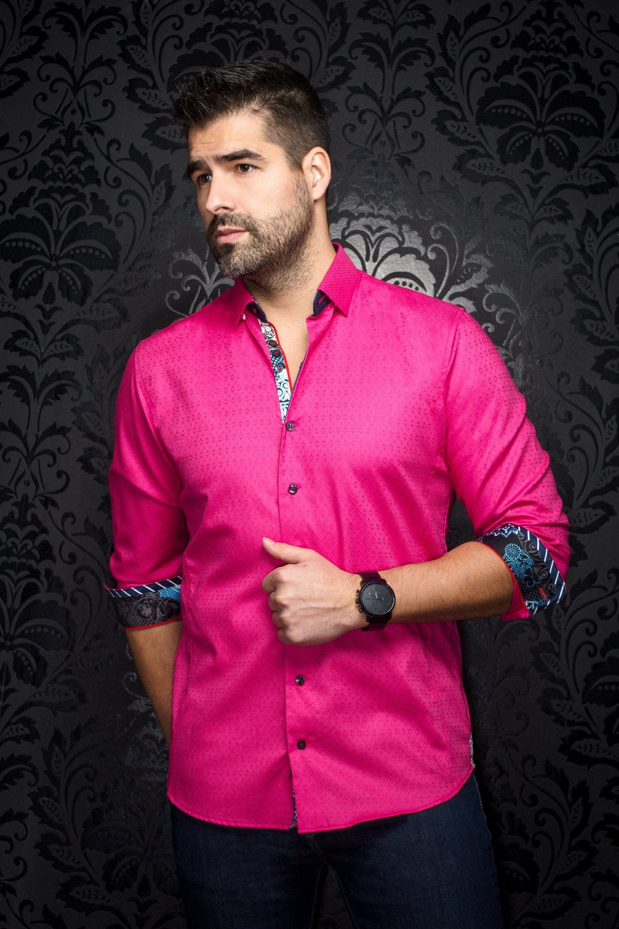 CHEMISE | ADJANI, Fuschia - AU NOIR