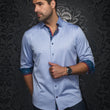 Load image into Gallery viewer, AU NOIR I Long Sleeve Shirt I Bernado Lt Blue
