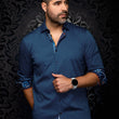 Load image into Gallery viewer, CHEMISE | SANLUCA, Navy - AU NOIR
