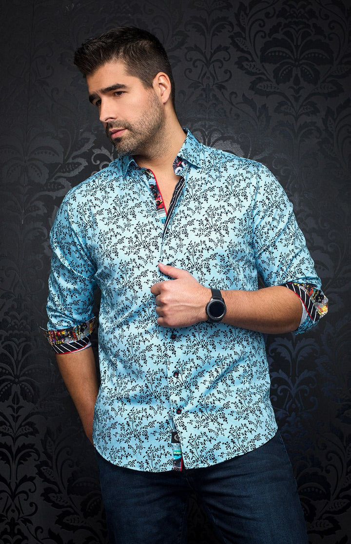 Chemise - VICTOR, Turquoise - AU NOIR