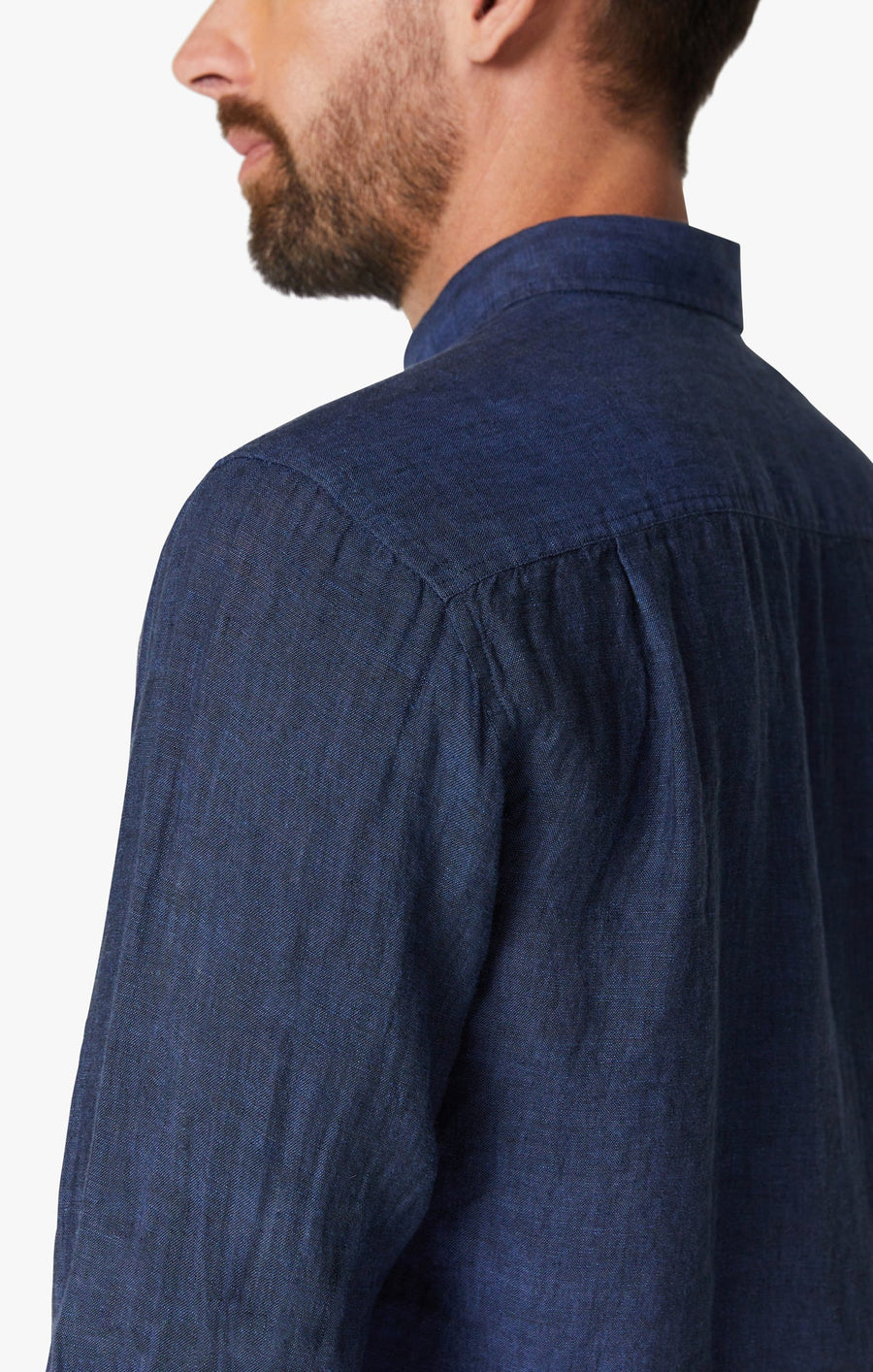 34 HERITAGE | Linen Chambray Shirt | Indigo