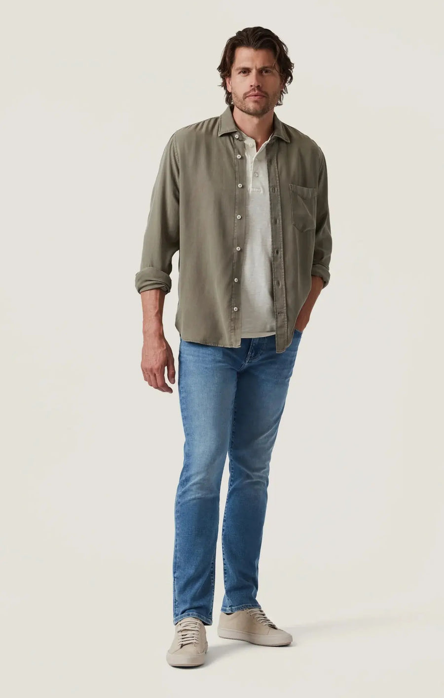 34 HERITAGE | Courage Straight Leg Jeans | Mid Brushed Organic Ultra 34 Heritage