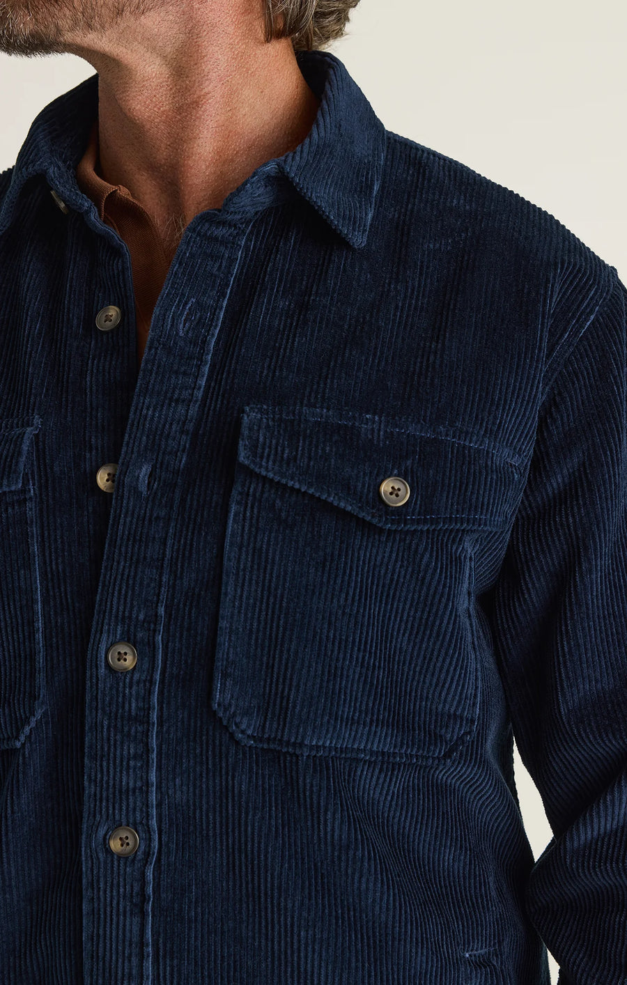 34 HERITAGE | Corduroy Overshirt | Navy