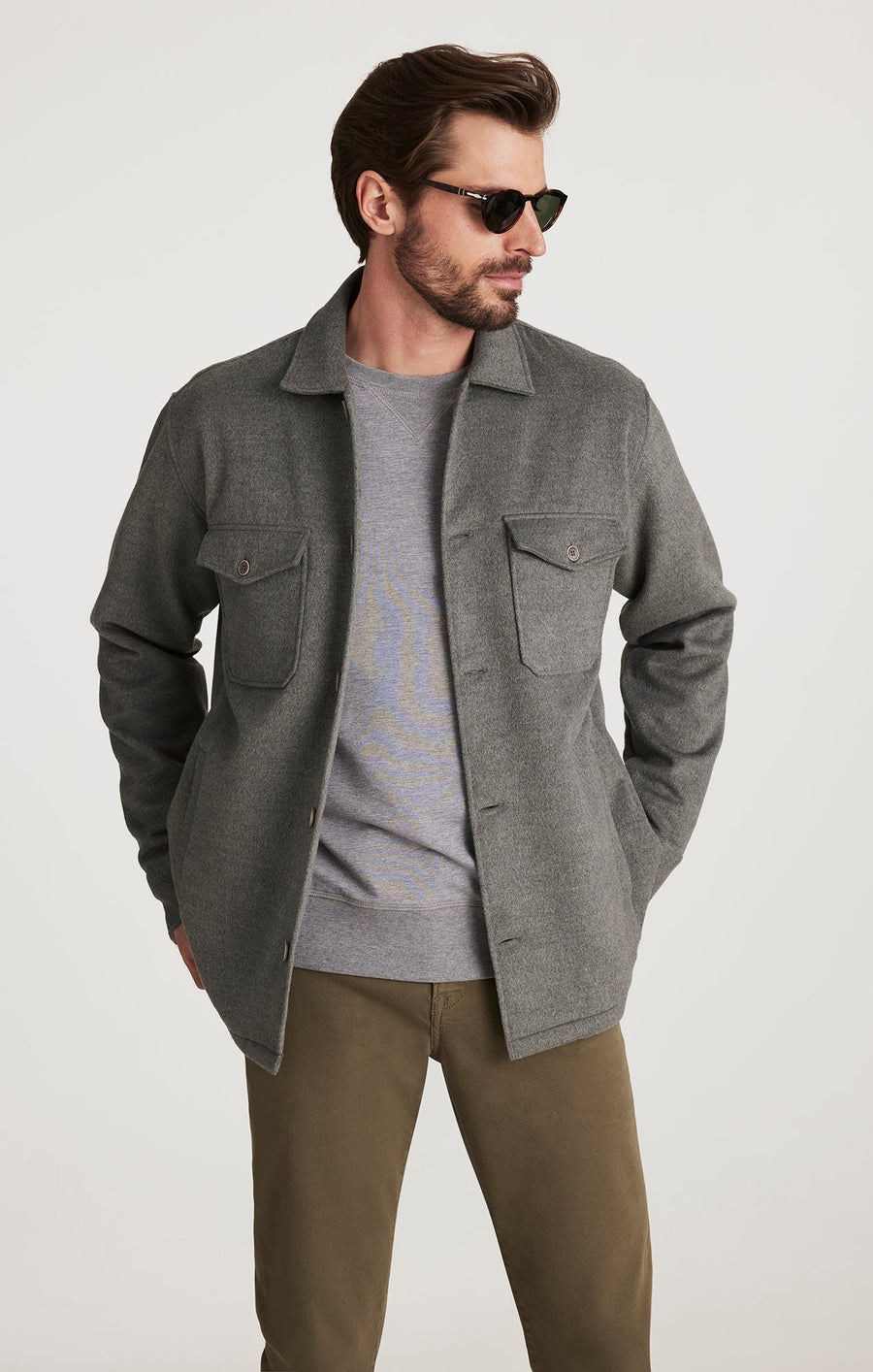 34 HERITAGE | Button Down Overshirt | Grey