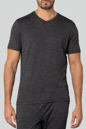 PURE & SIMPLE | V Neck T-Shirt Black Heather Pure & Simple