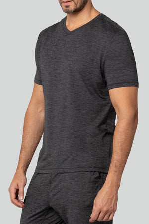 PURE & SIMPLE | V Neck T-Shirt Black Heather Pure & Simple
