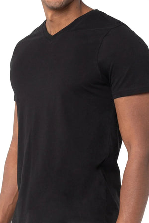 PURE & SIMPLE | Organic Cotton V Neck T-Shirt Black Pure & Simple