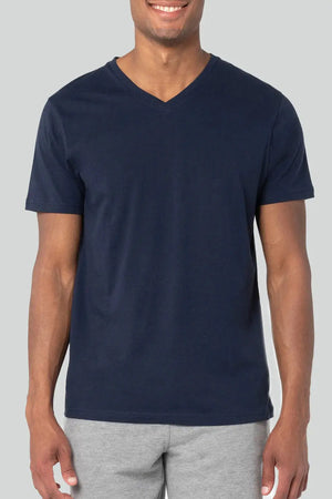 PURE & SIMPLE | Organic Cotton V Neck T-Shirt Navy Pure & Simple