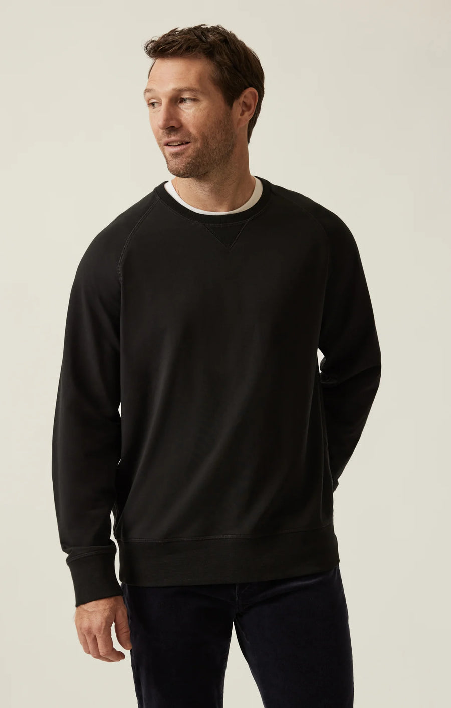 34 Heritage | French Terry Crew Sweater | Black