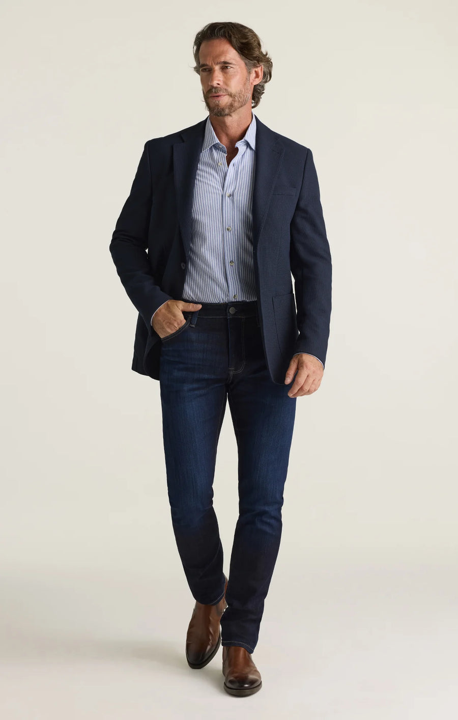 34 HERITAGE | Cool Tapered Leg Jeans  | Rinse Brushed Urban